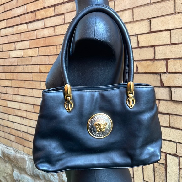 Versace Handbags - Vintage 90’s Gianni Versace Signature Black Leather handbag